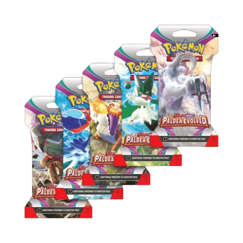 Pokémon Scarlet & Violet: Paldea Evolved Sleeved Booster Pack Art Bundle (Set of 5)