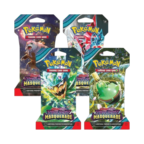 Pokémon Scarlet & Violet: Twilight Masquerade Sleeved Booster Pack Art Bundle (Set of 4)