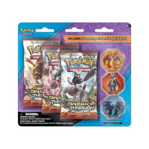 Pokémon XY: BREAKthrough Mega Evolution 3 Pin Blister