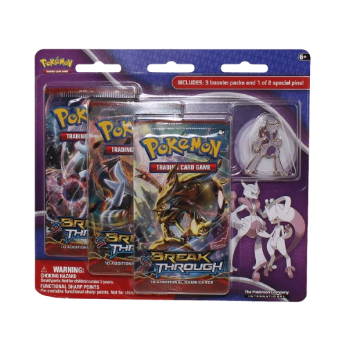Pokémon XY: BREAKthrough Three Pack Pin Blisters 'Mega Mewtwo X'