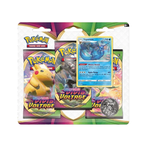 Pokémon Sword & Shield: Vivid Voltage 3 Pack Blister (Vaporeon)