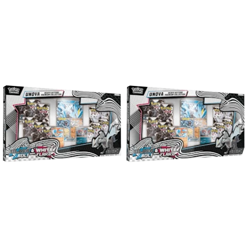 Pokémon 2025 Scarlet & Violet Black Bolt & White Flare Unova Heavy Hitters Premium Collection (Costco Exclusive) 2x Lot