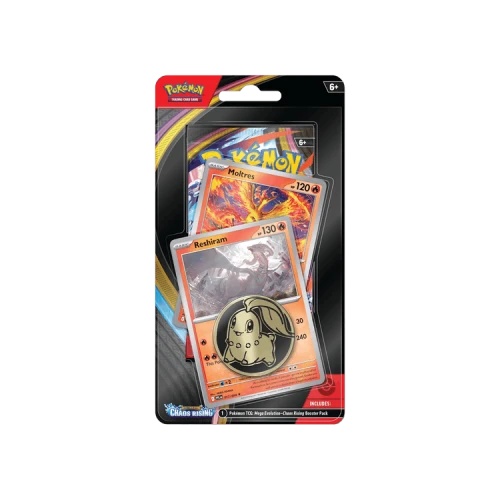 Pokémon Mega Evolution: Chaos Rising Checklane Blister Pack 'Moltres/Reshiram'