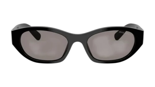 Miu Women's Narrow Frame Logo Sunglasses Black