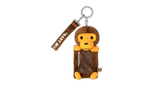 BAPE Baby Milo Plush Card Holder Keychain (SS26) Brown