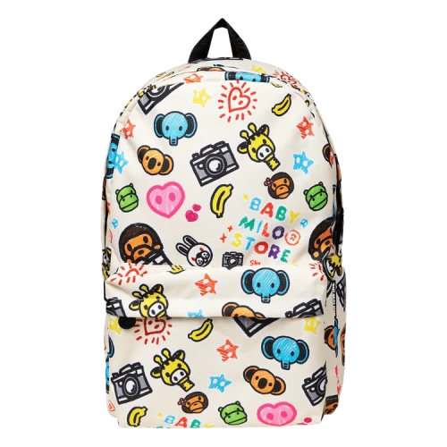 Baby Milo Store Milo And Friends Large Backpack 'Ivory/Khaki'