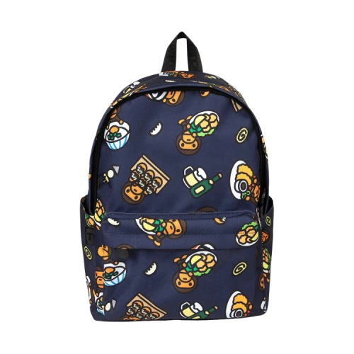 Baby Milo Store Milo Print Medium Backpack 'Navy/Black'