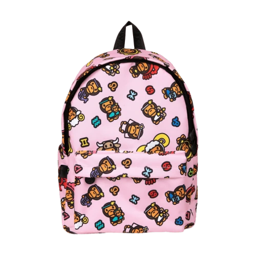Baby Milo Store Milo Print Medium Backpack 'Pink/Charcoal'