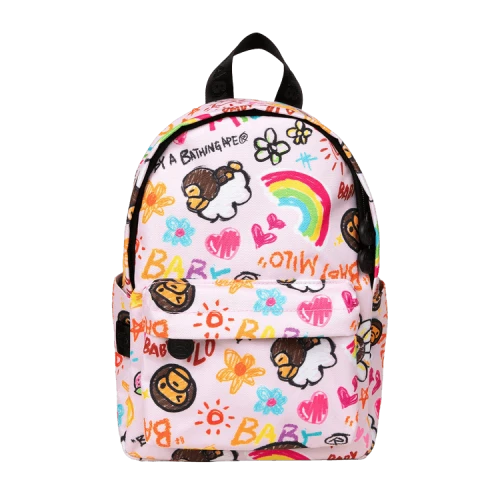 Baby Milo Store Graphic Small Backpack 'Pink/Grey'