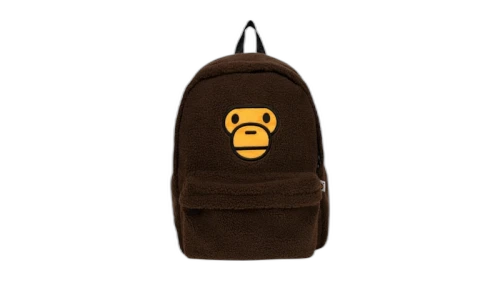 BAPE Baby Milo Sherpa Fur Medium Backpack Brown