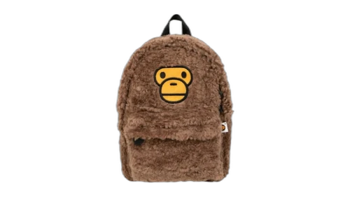 BAPE Baby Milo Sherpa fur Mini Backpack Coffee