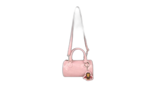BAPE Baby Milo Faux Leather Small Barrel Bag Pink