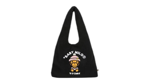 BAPE Baby Milo Sherpa Fur Large Tote Bag Black