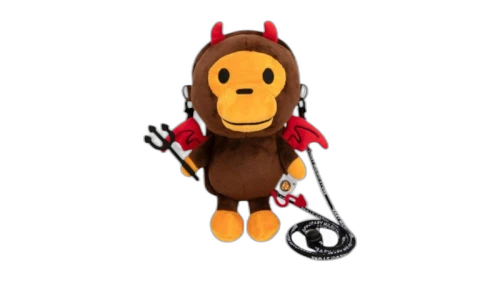 BAPE Baby Milo Devil Plush Mobile Bag (FW25) Brown