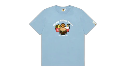 BAPE Women's Baby Milo Fast Food Tee Sky Blue