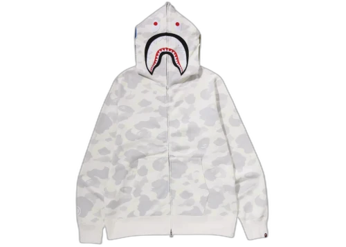 BAPE City Camo Shark Regular Fit Full Zip Hoodie White