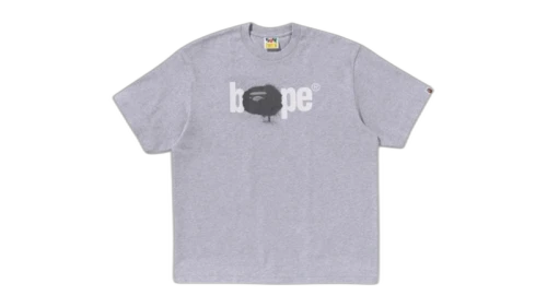 BAPE Graffiti BAPE Logo Relaxed Fit Tee Gray