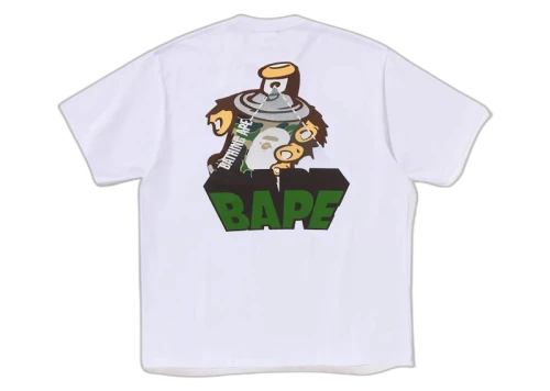 BAPE Graffiti BAPE Logo Relaxed Fit Tee White
