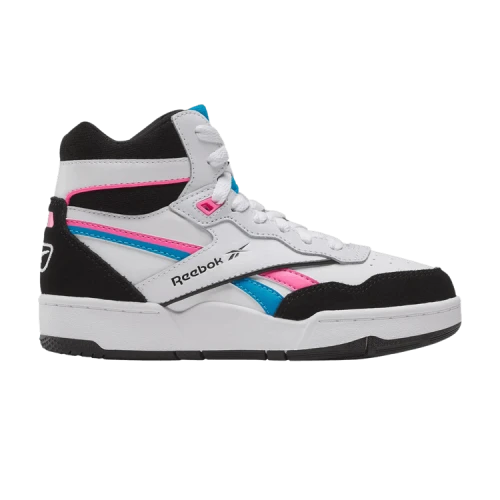 Reebok BB4000 2 Mid Little Kid 'White Engineered Aqua Atomic Pink'