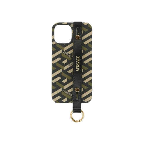 Versace Coated Canvas La Greca iPhone 12 Case 'Green'