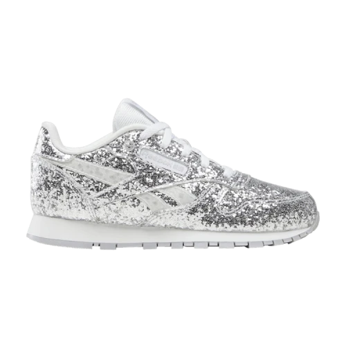 Reebok Classic Leather Step 'n' Flash 2.0 Little Kid 'Sparkly Silver'