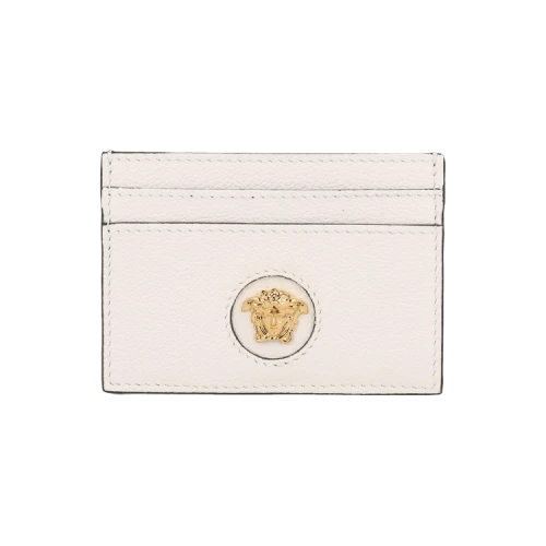 Versace Medusa Leather Card Holder White/Gold