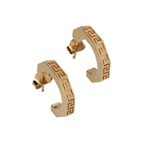 Versace Greca Mini Hoop Earrings Gold