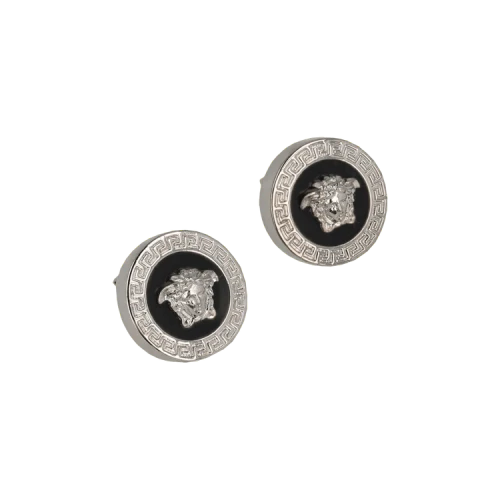 Versace Medusa Greca Stud Earrings Silver