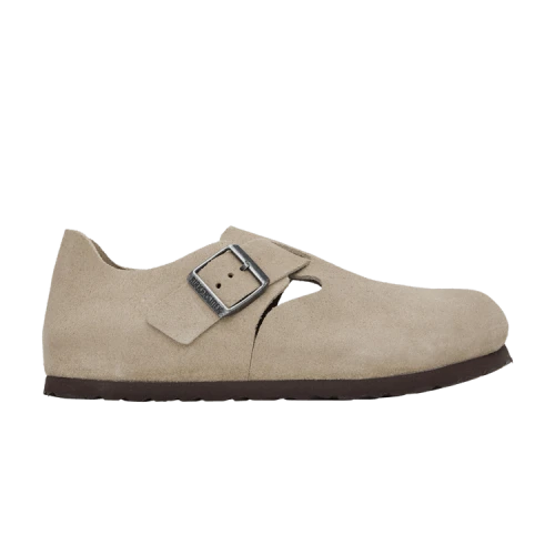 Birkenstock London Suede Leather Narrow Fit Shoes 'Taupe'
