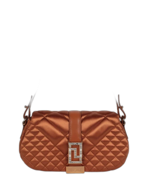 Versace Greca Goddess Quilted Satin Shoulder Bag Caramel