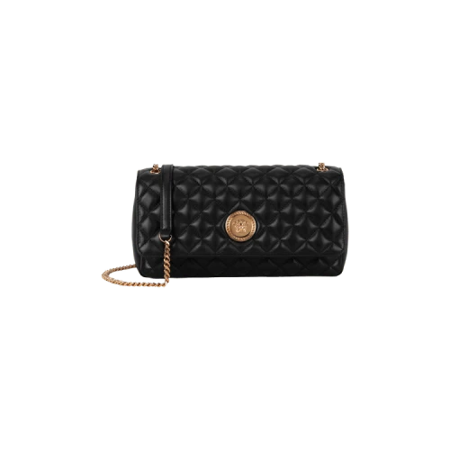 Versace Quilted Leather Shoulder Bag Black/Gold