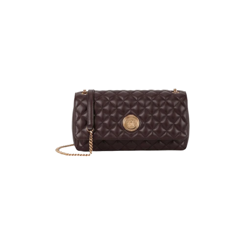 Versace Quilted Leather Shoulder Bag Chocolate