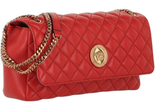 Versace Women's Medusa Quilted Shoulder Bag Dark/Red/Gold