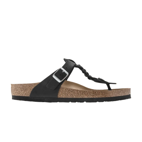 Gizeh Braided Oiled Leather 'Black' (Women's)