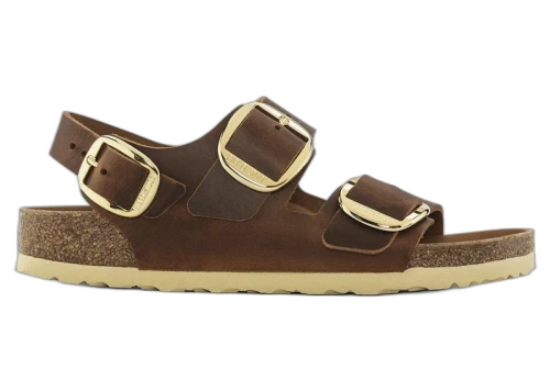 Birkenstock Milano Big Buckle Oiled Leather Cognac