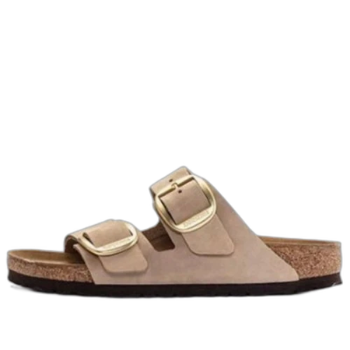 Birkenstock Arizona Big Buckle Nubuck Leather Narrow Fit Sandals 'Sandcastle'