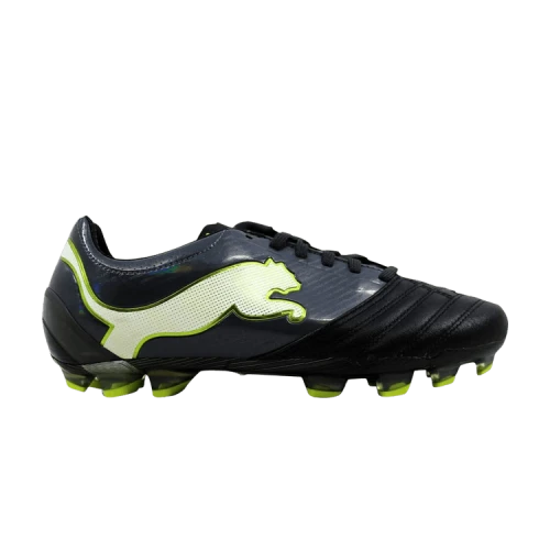 Puma Powercat 1.12 FG Black/Dark Shadow-White-Lime Punch