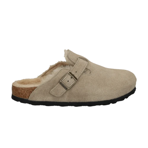 Birkenstock Boston Shearling Suede 'Taupe' (Women's)