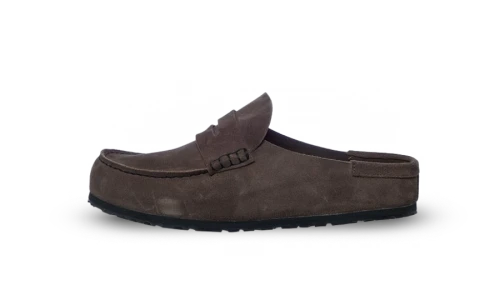 Birkenstock Naples Wrapped Suede Leather Concrete Grey