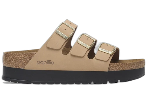 Birkenstock Florida Flex Platform Nubuck Leather Sandcastle