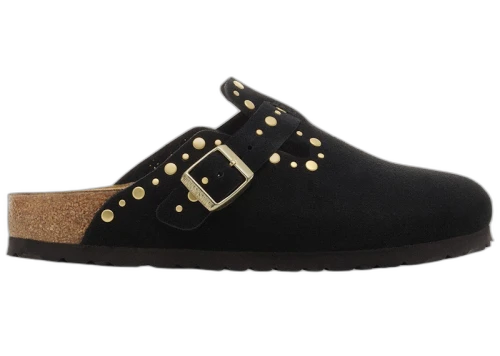 Birkenstock Boston Rivets Suede Leather Black