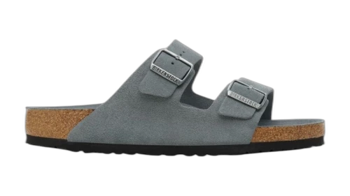 Birkenstock Arizona Soft Footbed Suede Leather Basalt Gray Tonal