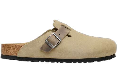 Birkenstock Boston Mixed Leather Faded Khaki