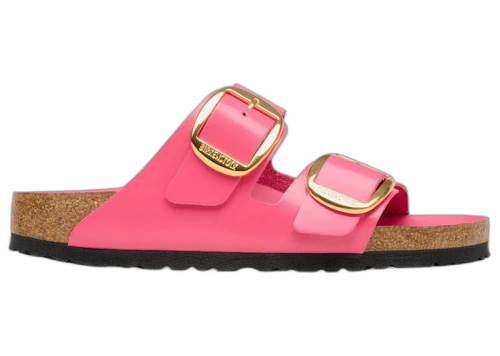 Birkenstock Arizona Big Buckle Natural Leather Patent High-Shine Fuchsia Tulip