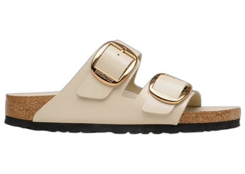 Birkenstock Arizona Big Buckle Natural Leather Patent High-Shine Oyster