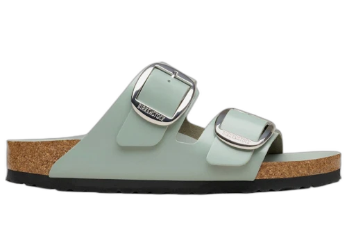 Birkenstock Arizona Big Buckle Natural Leather Patent High-Shine Pure Sage