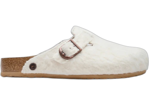 Birkenstock 1774 Boston Shearling Cole Bennett Wooly Moon Buckle Off White