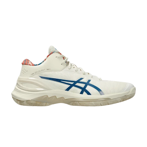ASICS Gel Burst 28 Versatile Cushioning Slip Resistant Abrasion Resistant Mid top Basketball Shoes Men's Beige Blue