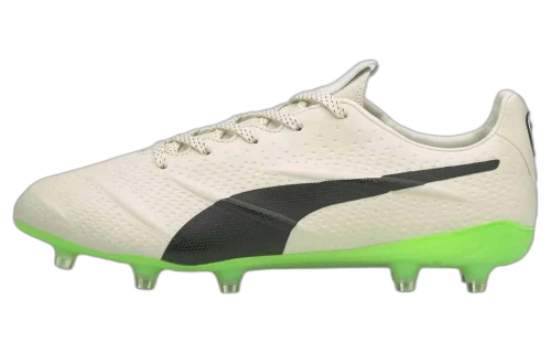PUMA King Platinum 21 Vegan FG AG 'Ivory Glow Green Glare'