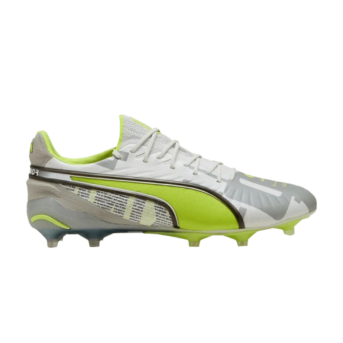 Puma King Ultimate Forever FG/AG Feather Gray Electric Lime White Flat Light Gray